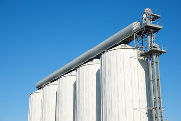 Metal tanks in a farm