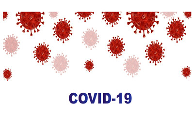 Coronavirus banner, white background, covid-19, novel coronavirus, 2019-nCoV, bacteria, edipemic, pandemic risk background vector illustration for eps 10.