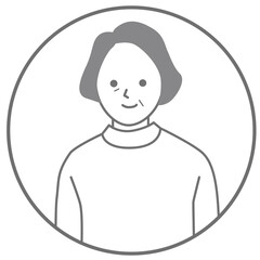 Front facing vector illustration of elderly women
