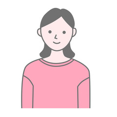 Front facing vector illustration of  women