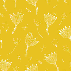 Abstract flowers seamless pattern