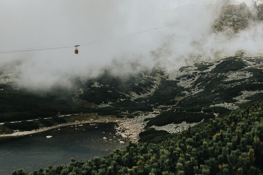 Cable car in the mountains