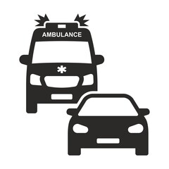 Obraz premium Ambulance car icon. Traffic. Vector icon isolated on white background.
