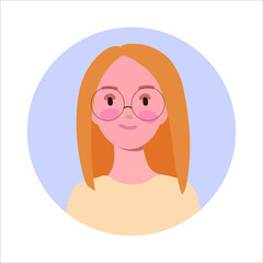  
womans portrait in circle on the white background