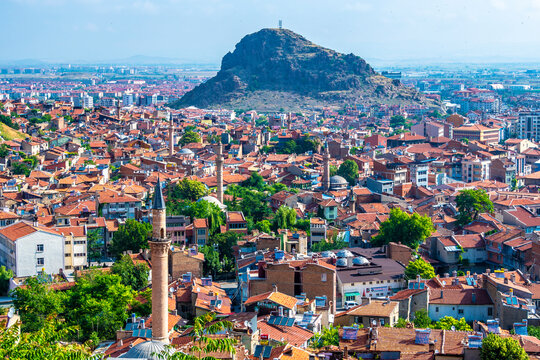 Afyon Castle and Afyon City view from Hidirlik Hill 