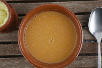 hot fish soup with aioli sauce