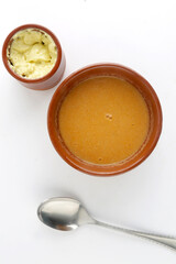 hot fish soup with aioli sauce