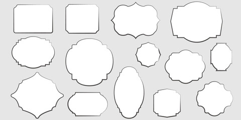 Set of simple frames illustration. decorative frames for design. Vector illustration. フレームイラスト、シンプルフレーム、額縁イラスト
