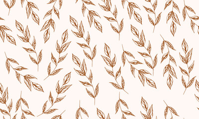 Seamless pattern with spring flowers and leaves. Hand drawn background. floral pattern for wallpaper or fabric. Flower. Botanic Tile.