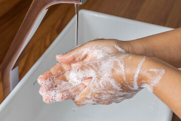 Wash your hands with soap to prevent the corona virus, hygiene to prevent the spread of the coronavirus.