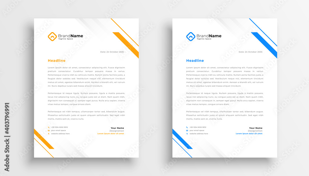 Canvas Prints simple business letterhead design set of two