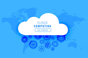 cloud computing digital technology background with gears