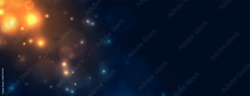 Poster nice light sparkles glowing bokeh background design