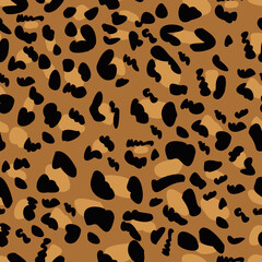 Leopard pattern design. Brown seamless texture.