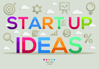 Creative (start up ideas) Banner Word with Icon ,Vector illustration.