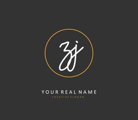Z Initial letter handwriting and signature logo. A concept handwriting initial logo with template element.