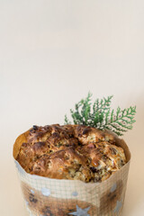 Vertical high angle view of italian panettone