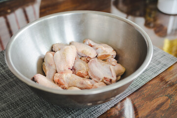 Raw chicken wing