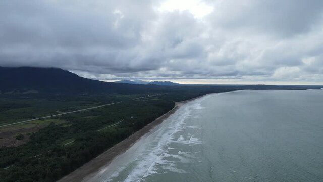 The Sematan Beach and Coastline of the most southern part of Sarawak and Borneo Island