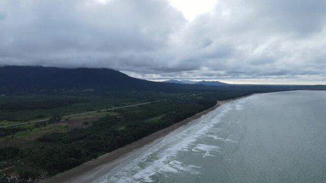The Sematan Beach and Coastline of the most southern part of Sarawak and Borneo Island