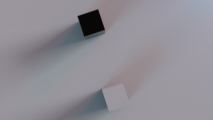 Ring construction from rotation cubes, computer generated. 3d rendering of isometric background