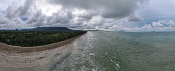 The Sematan Beach and Coastline of the most southern part of Sarawak and Borneo Island