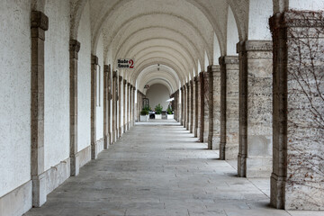 Arcades in the Art Nouveau spa facility Sprudelhof, Bad Nauheim