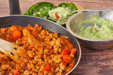 Keto lunch on day 2 mince chicken and avocado