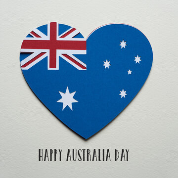 Australian Flag And Text Happy Australia Day