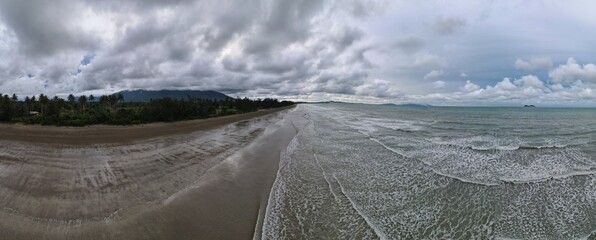 The Sematan Beach and Coastline of the most southern part of Sarawak and Borneo Island