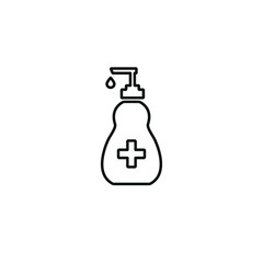 Medical bottle with plus editable outline vector icon