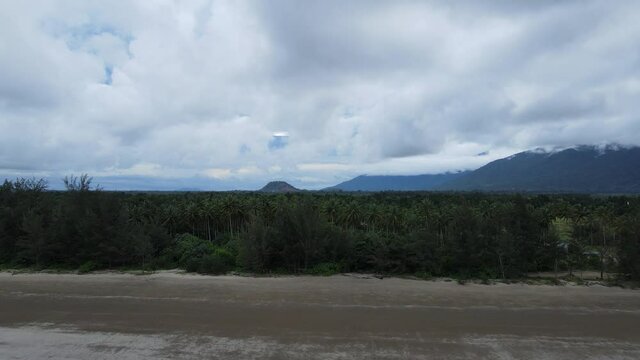 The Sematan Beach and Coastline of the most southern part of Sarawak and Borneo Island