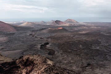 Overview of the craters volcanic area of ​​the Timanfaya Natural Park, in Lanzarote © NoemiEscribano