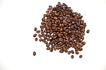 Coffee beans, isolated on a white background.