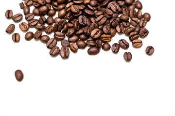 Coffee beans, isolated on a white background.