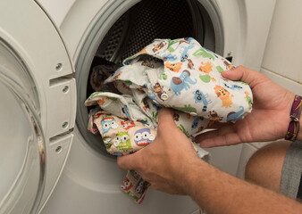 diaper in the washing machine
