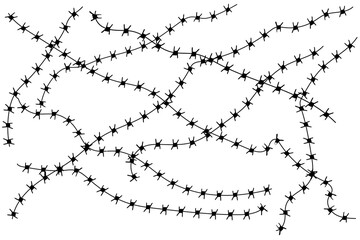 Strands of barb wire isolated vector