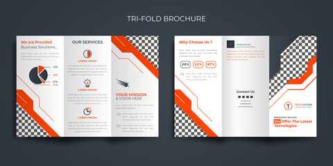 Corporate trifold brochure Premium Vector
