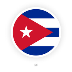 Cuba circle flag isolated on dark grey background. Cuba button flag on barely dark background.