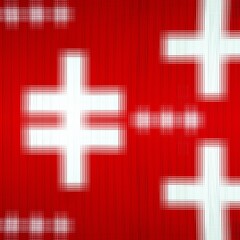 Fototapeta premium geometric shapes patterns and design from bright white plus sign on vivid red textured background