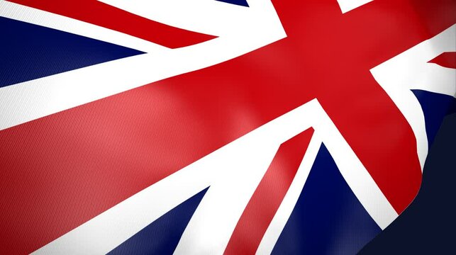 3d national flag of the United Kingdom or Union Flag isolated background seamless looping animation