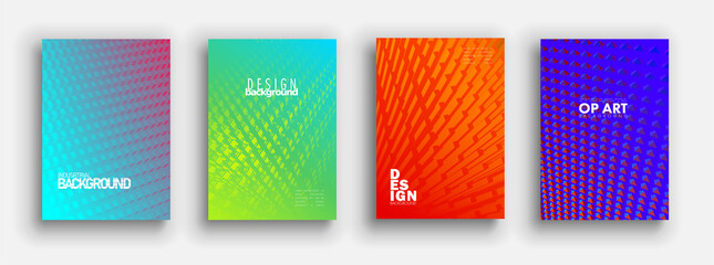Minimal covers design. Colorful halftone gradients