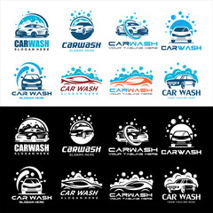 Set of Car wash logo design vector Template, Car Wash Logo, Cleaning Car, Washing and Service Vector Logo Design.