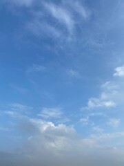 Bright Blue Sky with Clouds