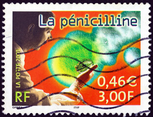 Postage stamp France 2001 discovery of penicillin