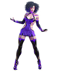 Obraz premium 3D assassin warrior amazon woman render.