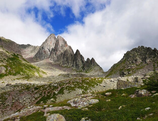 Fototapeta na wymiar scenico panorama sulle Dolomiti in estate
