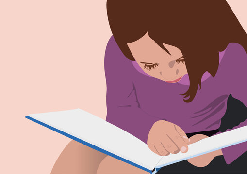 Jeune fille, fillette lisant un livre