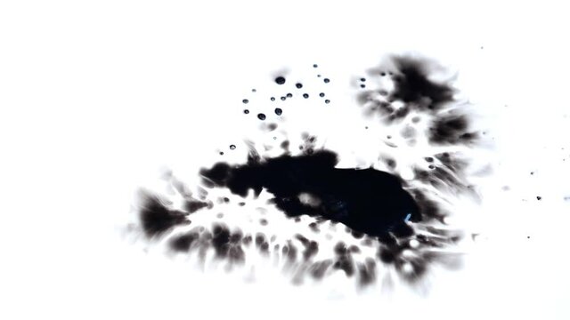 sparkle view of black ink on white screen
