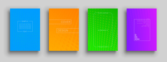 Minimal covers design. Colorful halftone gradients